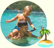 Dad and Kid in Water