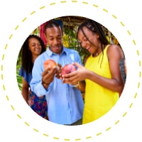 Family Looking at Fruit
