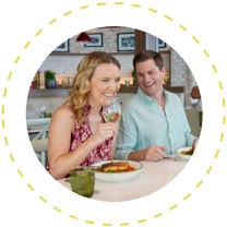 Woman and Man Eating