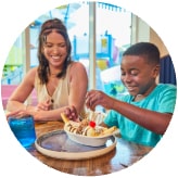 Woman and Child Eating Ice Cream