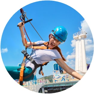 Woman Ziplining